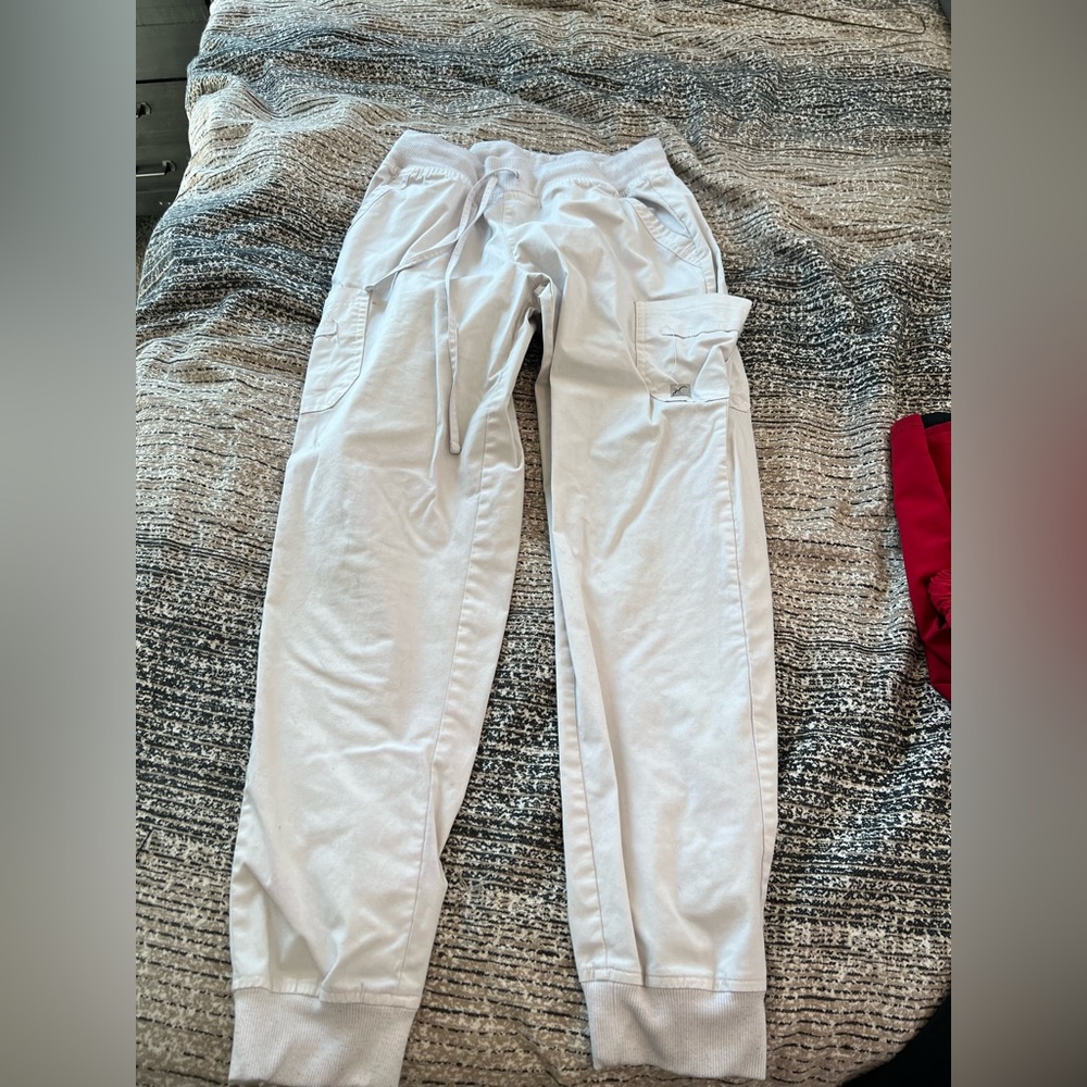 White scrub bottoms